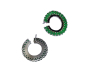 iShopping - Zed Eye Silver Scrolls Earrings For Women Green (ISE105)