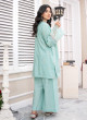 iShopping - Ahlam Aqua Lace Jackard Embroidery Suit 2-Piece