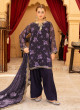 iShopping - Ahlam Celestial Set Embroidered Printed Silk Suit 3-piece