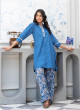 iShopping - Ahlam Cornflour Willow Printed Lawn Kurta 1-piece