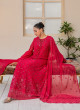 iShopping - Ahlam Crimson Aura Embroidered Chiffon Set 3-piece