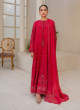 iShopping - Ahlam Crimson Aura Embroidered Chiffon Set 3-piece