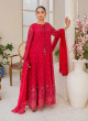 iShopping - Ahlam Crimson Aura Embroidered Chiffon Set 3-piece