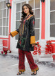 iShopping - Ahlam Crimson Block-Print Printed Lawn Kurta Set 2-Piece