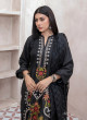 iShopping - Ahlam Crimson Blossom Embroidery Raw Silk Suit 3-piece