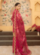 iShopping - Ahlam Crimson Dahlia Embroidered Printed Silk Suit 3-piece