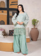 iShopping - Ahlam Faded Sage Embroidered Lush Banarsi 2 Piece Suit