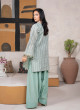 iShopping - Ahlam Faded Sage Embroidered Lush Banarsi 2 Piece Suit