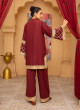 iShopping - Ahlam Garnet Embroidered Bana Dora Pret 2-piece