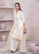 iShopping - Ahlam Gilded Ivory Embroidery Raw Silk Suit 3-piece