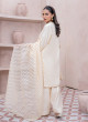 iShopping - Ahlam Gilded Ivory Embroidery Raw Silk Suit 3-piece