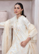 iShopping - Ahlam Gilded Ivory Embroidery Raw Silk Suit 3-piece