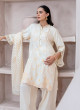 iShopping - Ahlam Gilded Ivory Embroidery Raw Silk Suit 3-piece