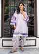 iShopping - Ahlam Lavender Lattice Embroidered Chiffon Set 3-piece