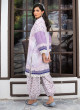 iShopping - Ahlam Lavender Lattice Embroidered Chiffon Set 3-piece