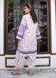 iShopping - Ahlam Lavender Lattice Embroidered Chiffon Set 3-piece
