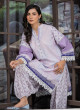 iShopping - Ahlam Lavender Lattice Embroidered Chiffon Set 3-piece