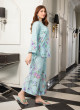iShopping - Ahlam Light Blue Graceful Tunic Printed Lawn Kurta 1-piece