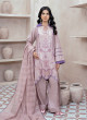 iShopping - Ahlam Lilac Lace Embroidery Raw Silk Suit 3-piece