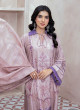 iShopping - Ahlam Lilac Lace Embroidery Raw Silk Suit 3-piece