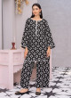 iShopping - Ahlam Monochrome Mosaic Printed Linen kurta Set 2-piece