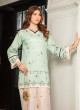iShopping - Ahlam Olive Green & Beige Contrast Printed Lawn Kurta 1-piece