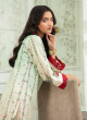 iShopping - Ahlam Olive Green & Skin Tone Printed Lawn Kurta 1-piece