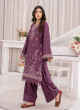 iShopping - Ahlam Orch Plum Embroidered lawn Suit 2-piece
