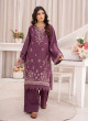 iShopping - Ahlam Orch Plum Embroidered lawn Suit 2-piece