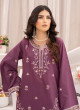 iShopping - Ahlam Orch Plum Embroidered lawn Suit 2-piece