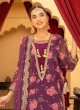 iShopping - Ahlam Orchid Zardozi Embroidered Printed Silk Suit 3-piece