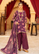 iShopping - Ahlam Orchid Zardozi Embroidered Printed Silk Suit 3-piece
