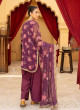iShopping - Ahlam Orchid Zardozi Embroidered Printed Silk Suit 3-piece