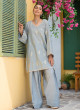 iShopping - Ahlam Pearls Grey Jackard Suit 2-Piece