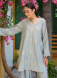 iShopping - Ahlam Pearls Grey Jackard Suit 2-Piece