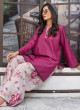 iShopping - Ahlam Raspberry Meadow Printed Lawn Kurta Set 2-piece