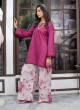 iShopping - Ahlam Raspberry Meadow Printed Lawn Kurta Set 2-piece
