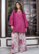 iShopping - Ahlam Raspberry Meadow Printed Lawn Kurta 1-piece