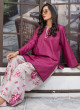 iShopping - Ahlam Raspberry Meadow Printed Lawn Kurta 1-piece