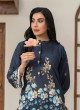 iShopping - Ahlam Royal Blue Elegant Tunic Printed Lawn Kurta 1-piece