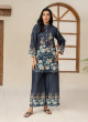 iShopping - Ahlam Royal Blue Elegant Tunic Printed Lawn Kurta 1-piece