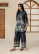 iShopping - Ahlam Royal Blue Elegant Tunic Printed Lawn Kurta 1-piece