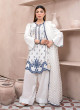 iShopping - Ahlam Sapphire Sky Embroidery Raw Silk Kurta 3-piece