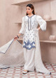 iShopping - Ahlam Sapphire Sky Embroidery Raw Silk Kurta 3-piece
