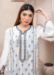 iShopping - Ahlam Sapphire Sky Embroidery Raw Silk Kurta 3-piece