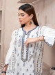 iShopping - Ahlam Sapphire Sky Embroidery Raw Silk Kurta 3-piece