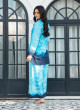 iShopping - Ahlam Sea Blue Premium Tunic Printed Lawn Kurta 1-piece