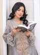 iShopping - Ahlam Steel Sunset Jackard Embroidery Suit 2-Piece