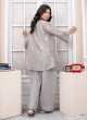 iShopping - Ahlam Steel Sunset Jackard Embroidery Suit 2-Piece