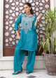 iShopping - Ahlam Teal Sapphire Cotton Suit 2-Piece